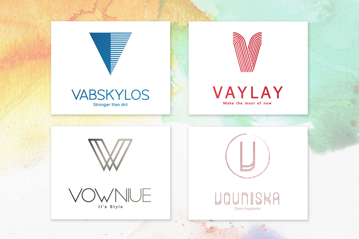 20 V Letter Alphabetic Logos, a Branding & Logo Template by AN Productions