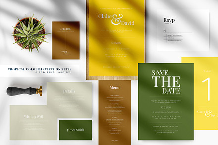 Tropical Colour Invitation Suite, an Invitation Template by Azka Creative