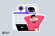 AI Automation Vector Illustration, a Technology Illustration by Bilicube Studio (Thumbnail 3 of 3)