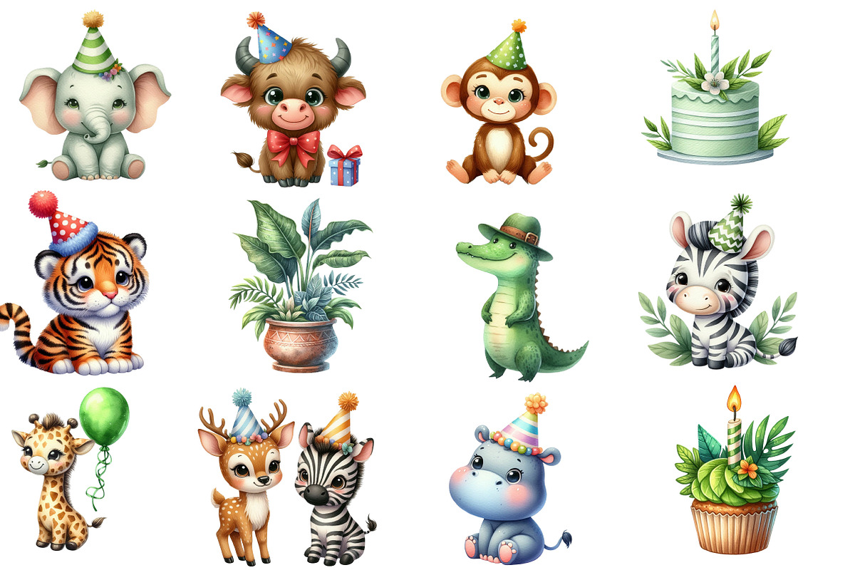 Safari Birthday Clipart, an Illustration by Designworld (Photo 3 of 6)