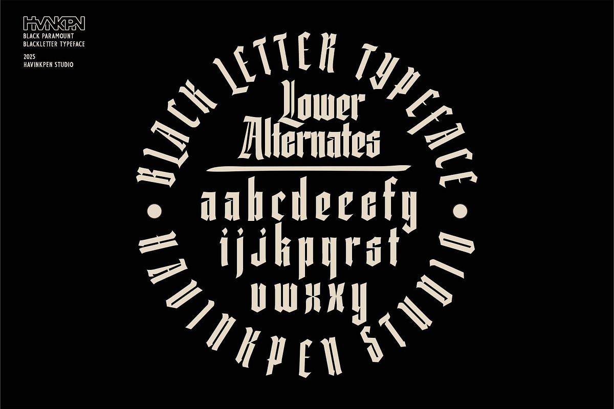 BLACK PARAMOUNT | Blackletter, a Blackletter Font by Havinkpen (Photo 5 of 9)