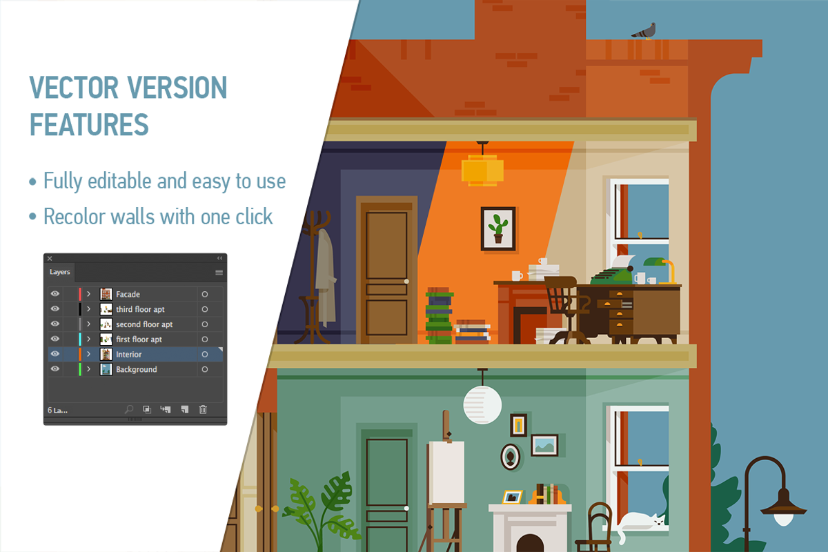 Townhouse Section Illustration, an Illustration by Masha Tace (Photo 4 of 6)