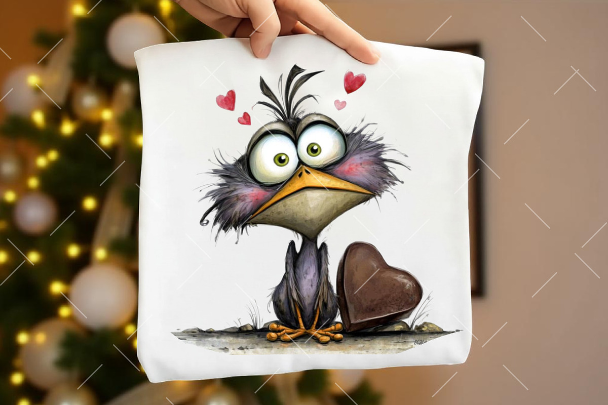 Whimsical Valentine Bird Clipart, an Illustration by OK Design (Photo 4 of 6)