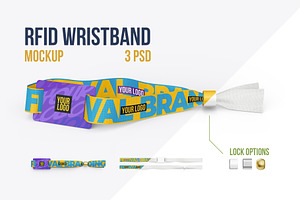 RFID Wristband Mockup 350x15mm 3 PSD