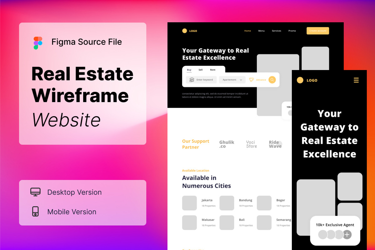 Real Estate Wireframe Website 10, a Websites & App Template by INSPR STD (Photo 1 of 4)