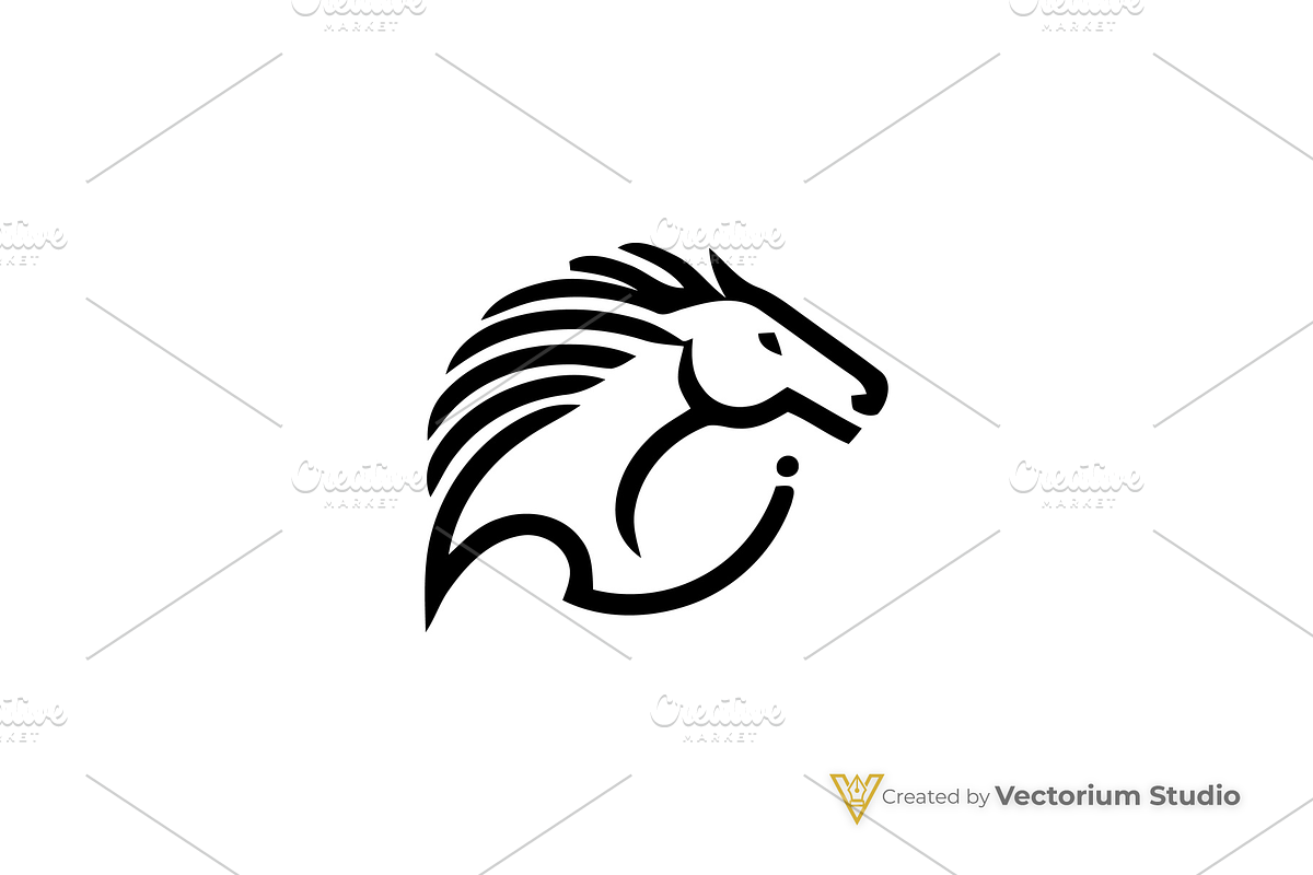 Modern Horse Geometric Logo, a Branding & Logo Template by Vectorium Studio (Photo 1 of 3)