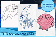 Ocean Life Digital Stamps, a Graphic by Favorites_Art (Thumbnail 4 of 17)