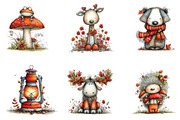 Watercolor autumn woodland clipart, a Seasonal Illustration by CreationArt (Thumbnail 2 of 5)