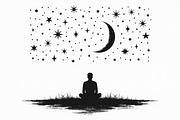 Night Sky Zen Meditation Bundle, an Illustration by hafijul (Thumbnail 9 of 9)
