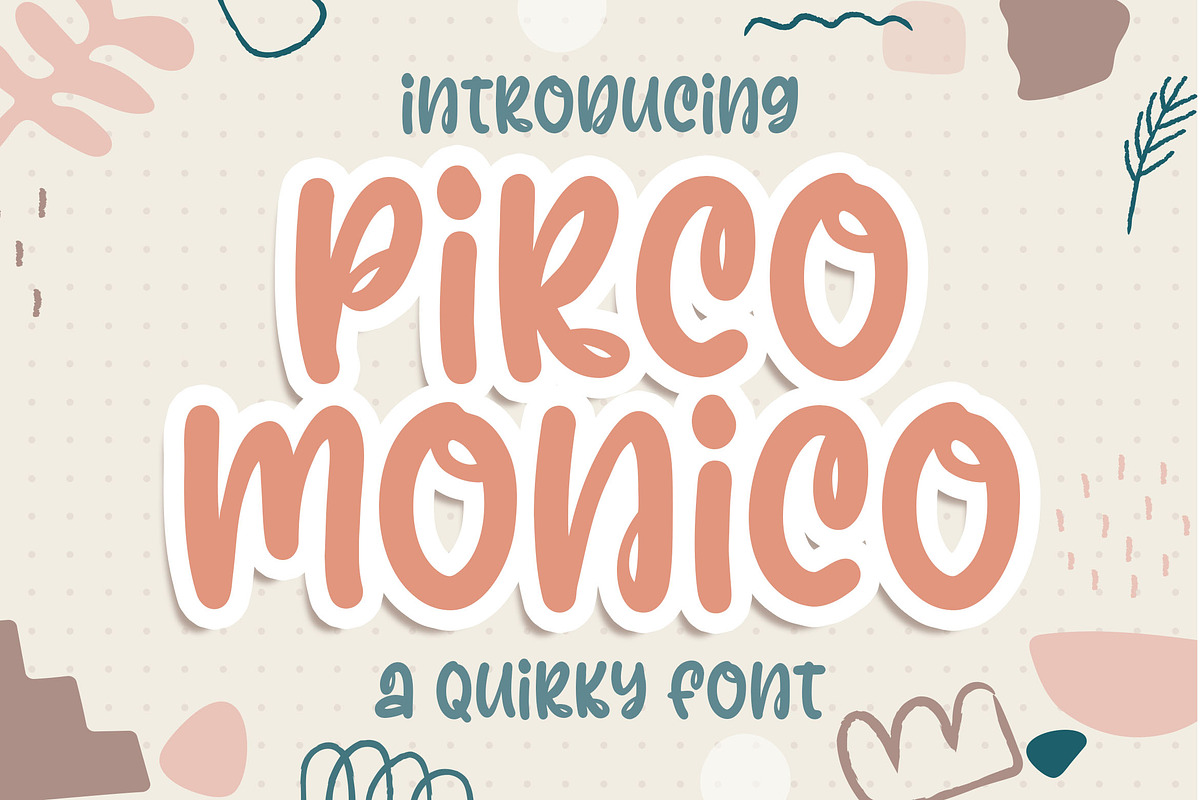 Pirco Monico - Playful Quirky Font, a Font by Blankids Studio (Photo 1 of 7)