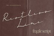 RestlessLine Fine Handwritten Script, a Script Font by Struvictory.art (Thumbnail 1 of 9)