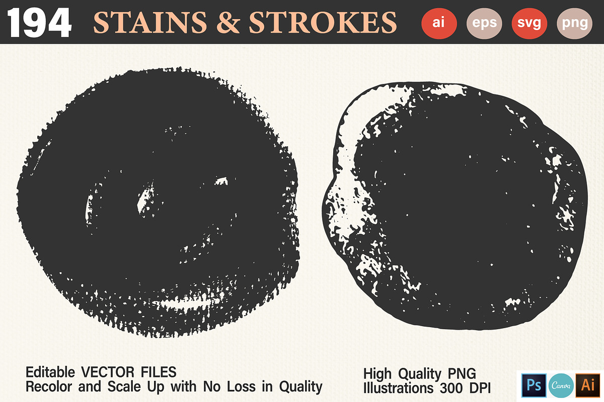 Vector Stains & Strokes Atelier +SVG, an Object Graphic by Katrinelly (Photo 3 of 15)