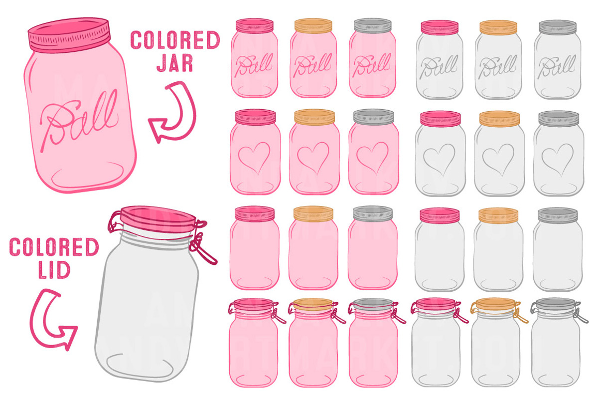 Hot Pink Jar Vectors & Clipart, an Illustration by Amanda Ilkov (Photo 2 of 4)