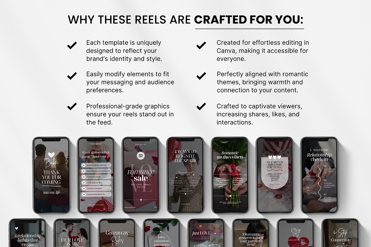 100 Romantic Instagram Reels, a Social Media Template by DigiPax (Photo 8 of 10)