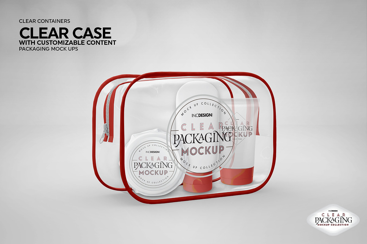 Clear Zipper Case Packaging Mockup, a Cups & Container Mockup by INCDesign (Photo 4 of 10)