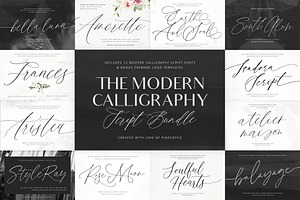 The Modern Calligraphy Script Bundle, a Script Font by Pink Coffie