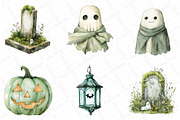Sage Green Halloween Clipart, an Illustration by DreamPrint404 (Thumbnail 5 of 5)
