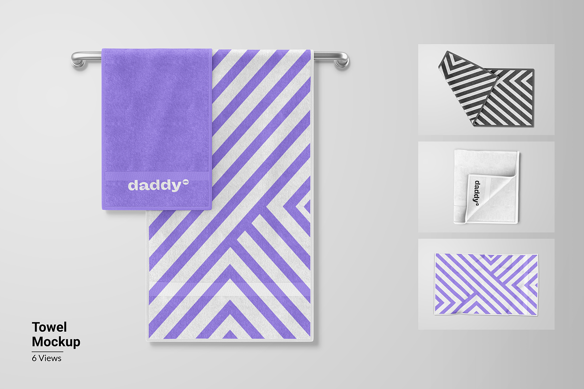 Towel Mockup, a Packaging Mockup by Mockupdaddy (Photo 1 of 9)