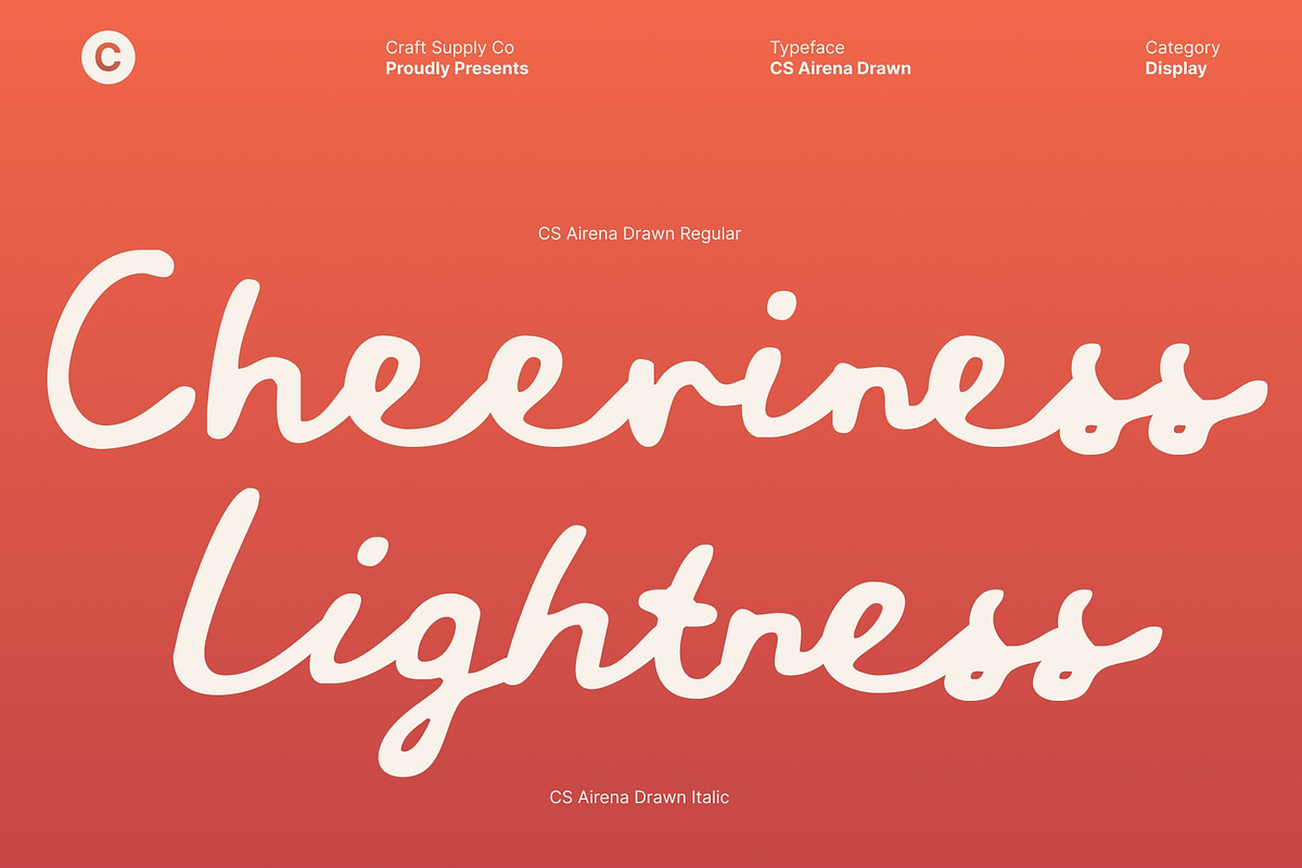 CS Airena Drawn, a Script Font by Craft Supply Co. (Photo 4 of 8)