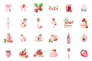Strawberry Watercolor Clipart Set, an Illustration by CreationArt (Thumbnail 3 of 5)
