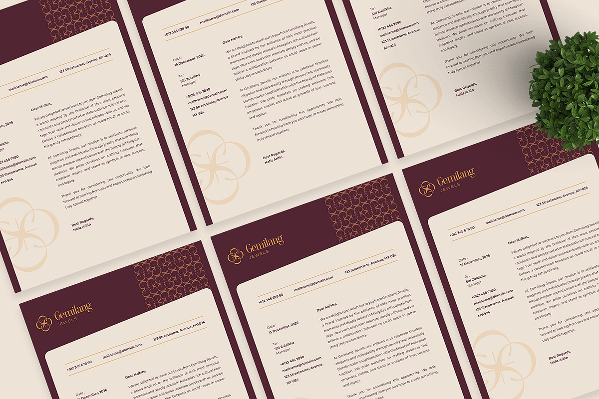 Jewelerose - Letterhead Template, a Print Template by Fannan Studio (Photo 3 of 3)