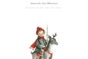 Christmas Village Clipart Set, a Decorative Illustration by Pati Paints (Thumbnail 6 of 10)