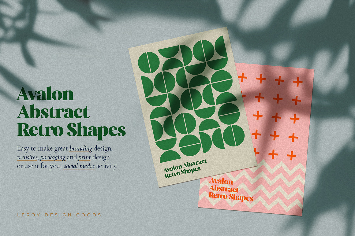 AVALON Retro Abstract Shapes ver 2.0, a Decorative Illustration by LEROY Design (Photo 4 of 10)