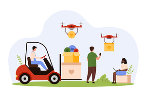 Charity, delivery of humanitarian, an Object Illustration by Flashvector