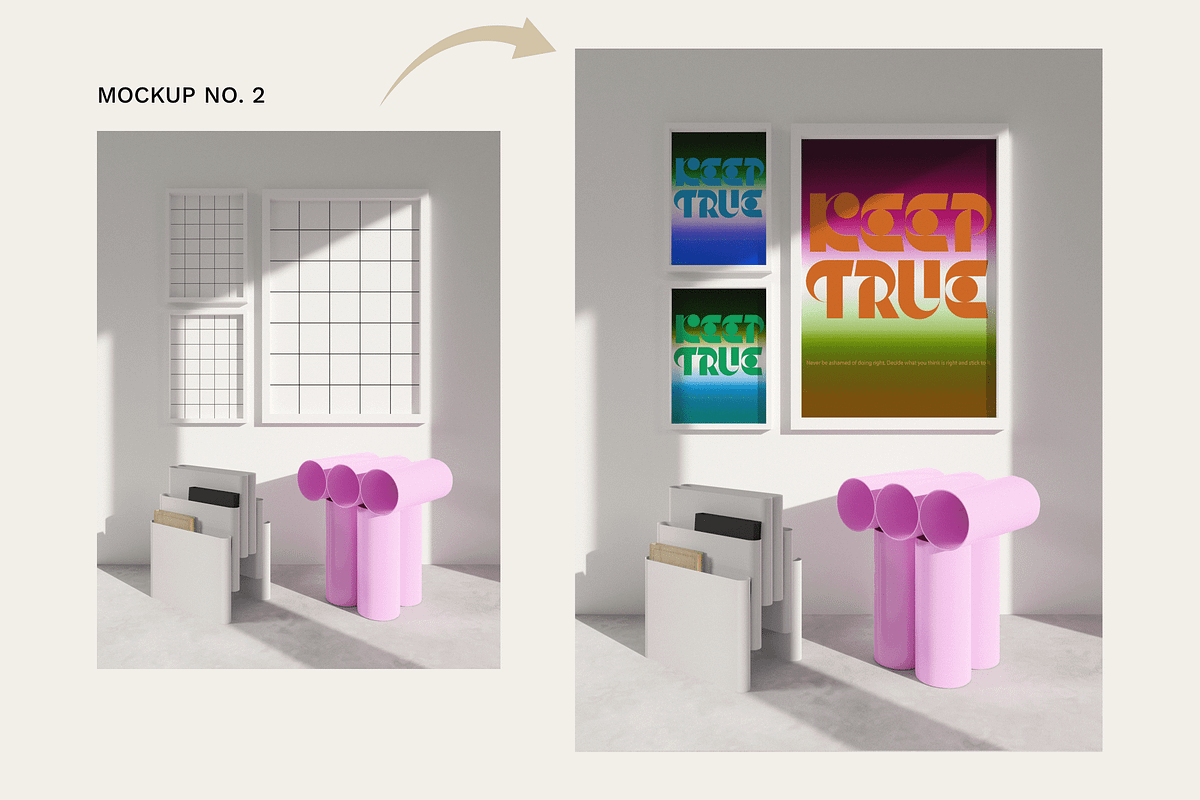 Framed Posters Mockup Gallery ATELIA, a Print Template by Bonumo (Photo 3 of 8)