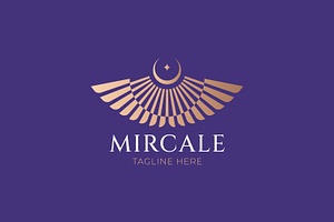 Crescent Moon Light Wings Logo, a Branding & Logo Template by Signatoro