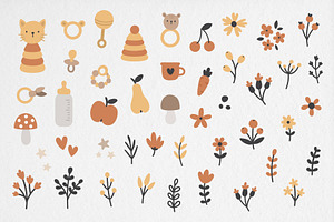 Boho Toys Nursery Clipart Collection