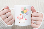 Watercolor Birthday Unicorn Clipart, an Illustration by Sublimation Artist (Thumbnail 5 of 6)