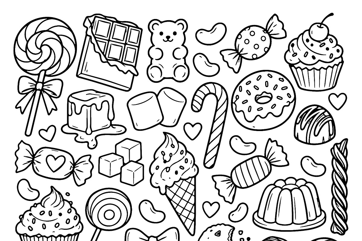 Hand drawn candy collection. Doodle, an Object Illustration by Voodz_shop (Photo 3 of 3)