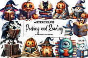 Halloween Peeking and Reading, an Illustration by DreamArtGraphic (Thumbnail 1 of 5)