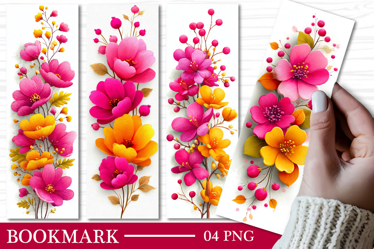 Floral Bookmark Design Flowers Bookm, an Illustration by GatewayDesign (Photo 1 of 3)