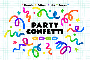 Birthday Party Confetti, an Object Graphic by Briddy