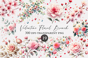 Valentine Watercolor Floral Branch, an Illustration by Designworld (Thumbnail 1 of 5)