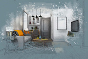 Interior Watercolor Painting, an Action Add-On by MRI STUDIO (Thumbnail 6 of 11)