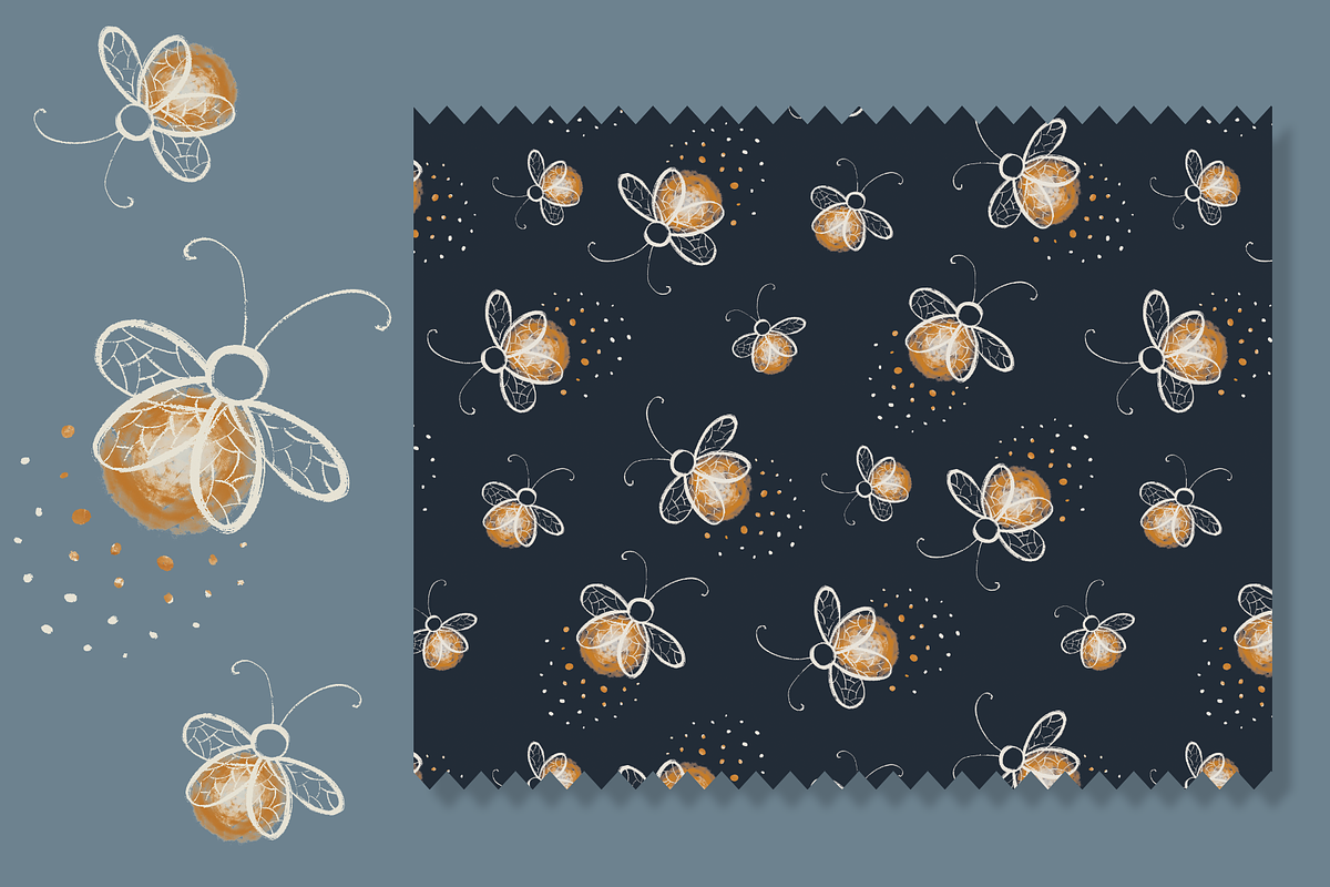 Firefly Seamless Pattern Design, a Pattern Graphic by Lady Bruniere Design (Photo 3 of 8)