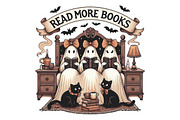 Read More Books, Ghost Bow & Book, an Illustration by CraftArtStudio (Thumbnail 1 of 4)