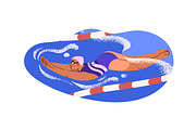 People in swimming pool set, banners, a Sport Illustration by PaperTrident (Thumbnail 7 of 11)