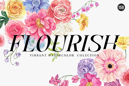 FLOURISH Vivid Watercolor Flowers