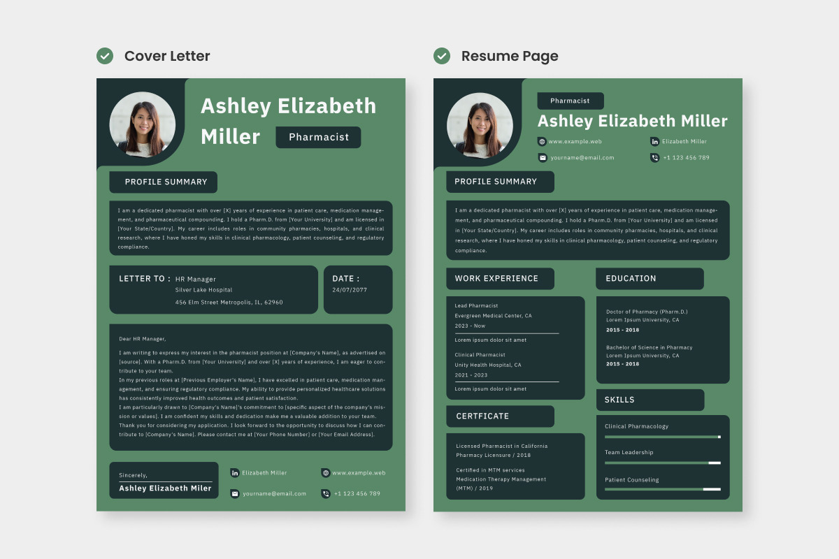 CV Resume Medical Healthcare V1, a Resume Template by twinstd (Photo 3 of 3)