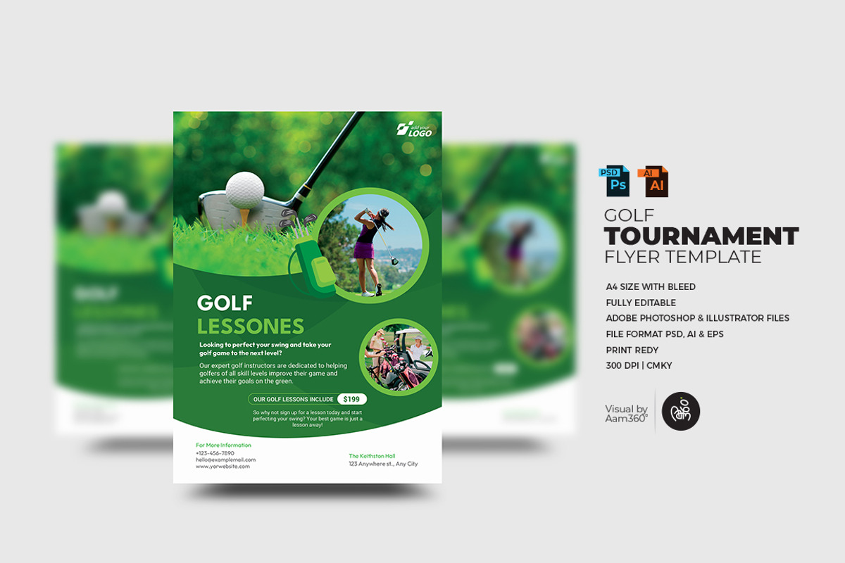 Golf Tournament Flyer Template, a Flyer Template by Aam360 (Photo 1 of 2)