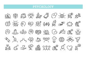 Psychology and mental line icons, an Education Illustration by Tettygreen