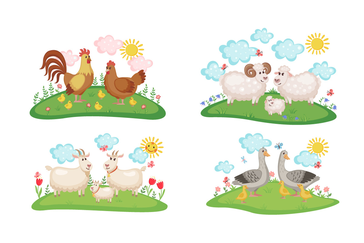 Farm Animals Set, an Animal Illustration by MalniArt (Photo 3 of 5)