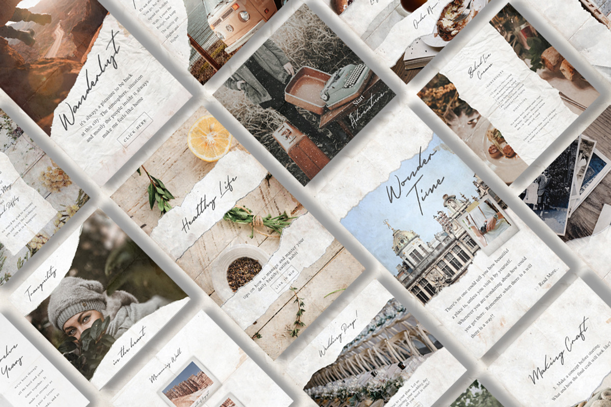 ANIMATED Rustic Paper Instagram Pack, a Social Media Template by Eviory (Photo 4 of 14)