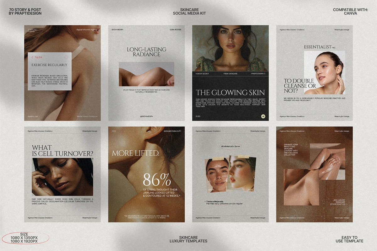 Minimal Skincare Story and Post Set preview 4