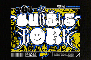 Bubble Core Graffiti Mix Metal Font