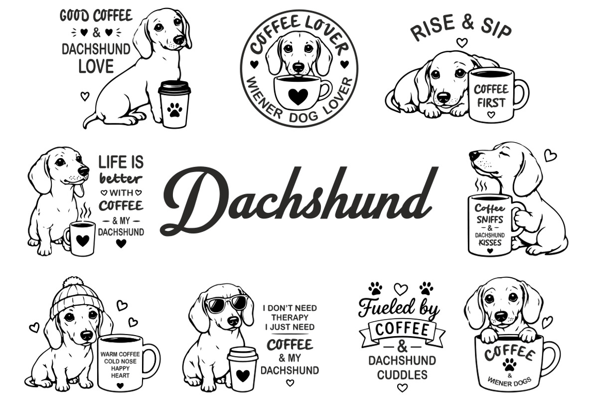 Dog breed coffee lover svg bundle, an Animal Illustration by FITALARTSNEDIGI (Photo 2 of 8)
